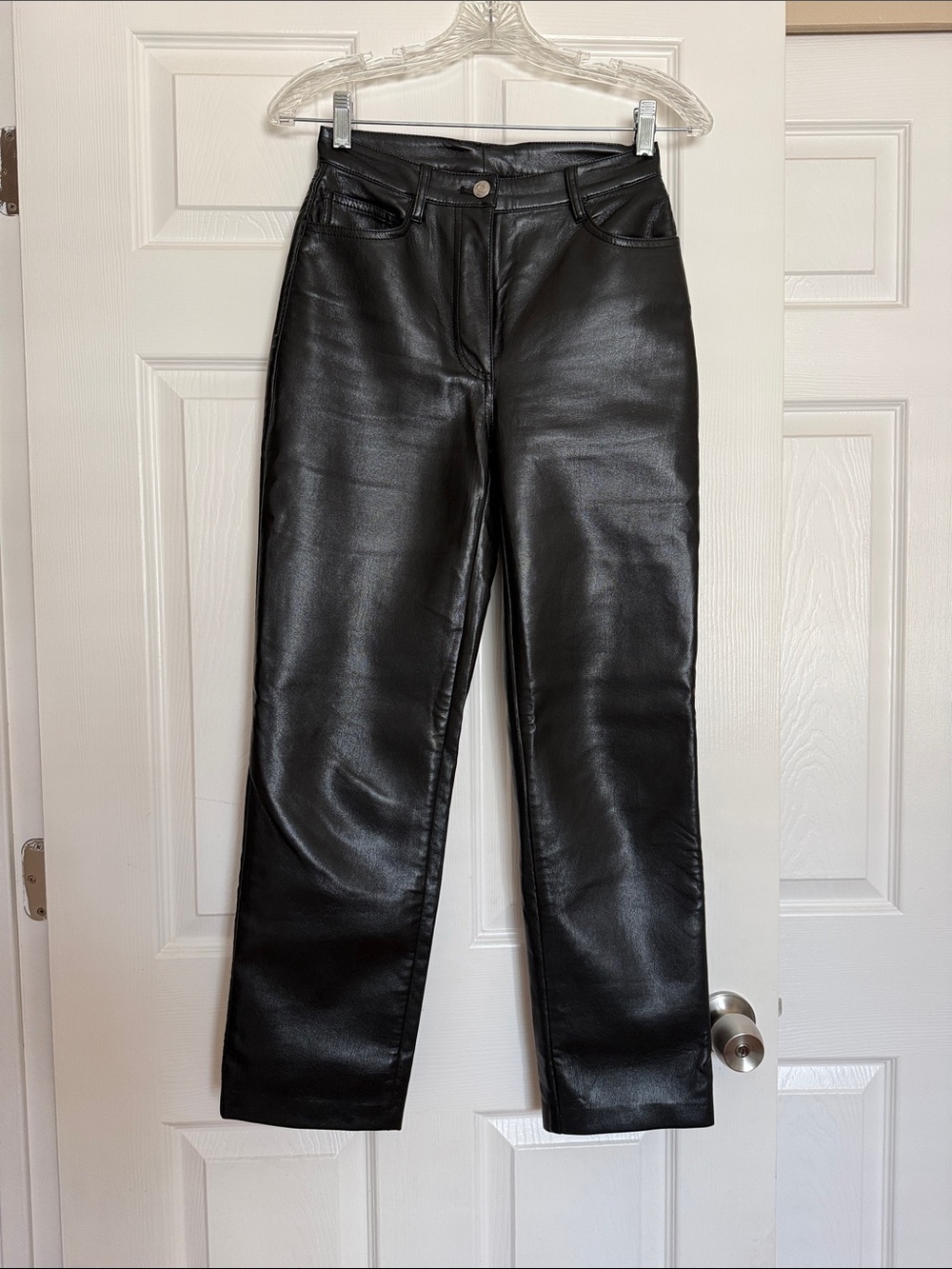 Aritzia Wilfred Black Melina Leather Pants 2